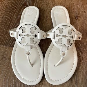Tory Burch Miller Sandals, White/Cream